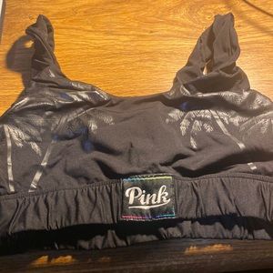 PINK Victorias Secret Ultimate Unlined Bra Caged Opening Size large Palm Tree